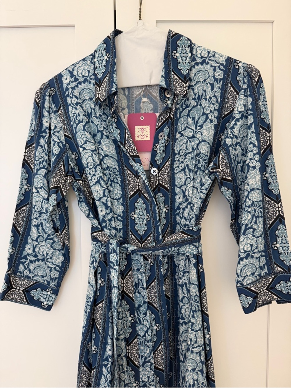 NWT Beyond by Vera Blue Shirt Maxi Dress Size XS
